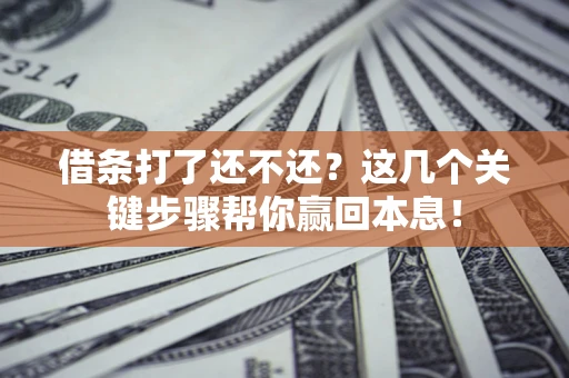 济南借条打了还不还？这几个关键步骤帮你赢回本息！