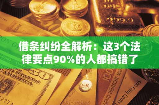 济南借条纠纷全解析：这3个法律要点90%的人都搞错了