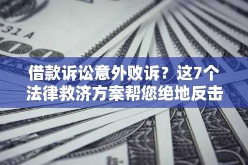 济南借款诉讼意外败诉？这7个法律救济方案帮您绝地反击！