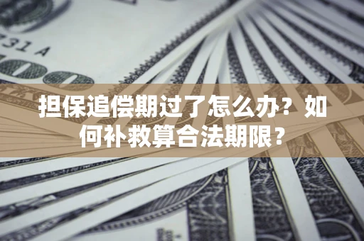 济南担保追偿期过了怎么办？如何补救算合法期限？